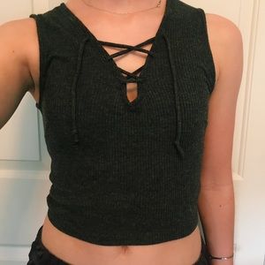 Crop Top Lace Up